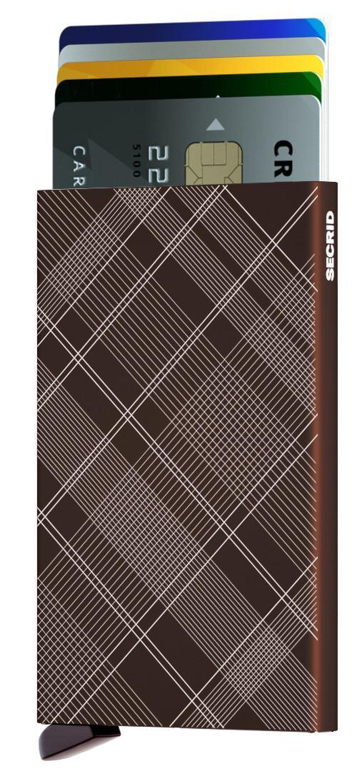 Cardprotector Secrid Metallhülle für Karten Laser Tartan Braun