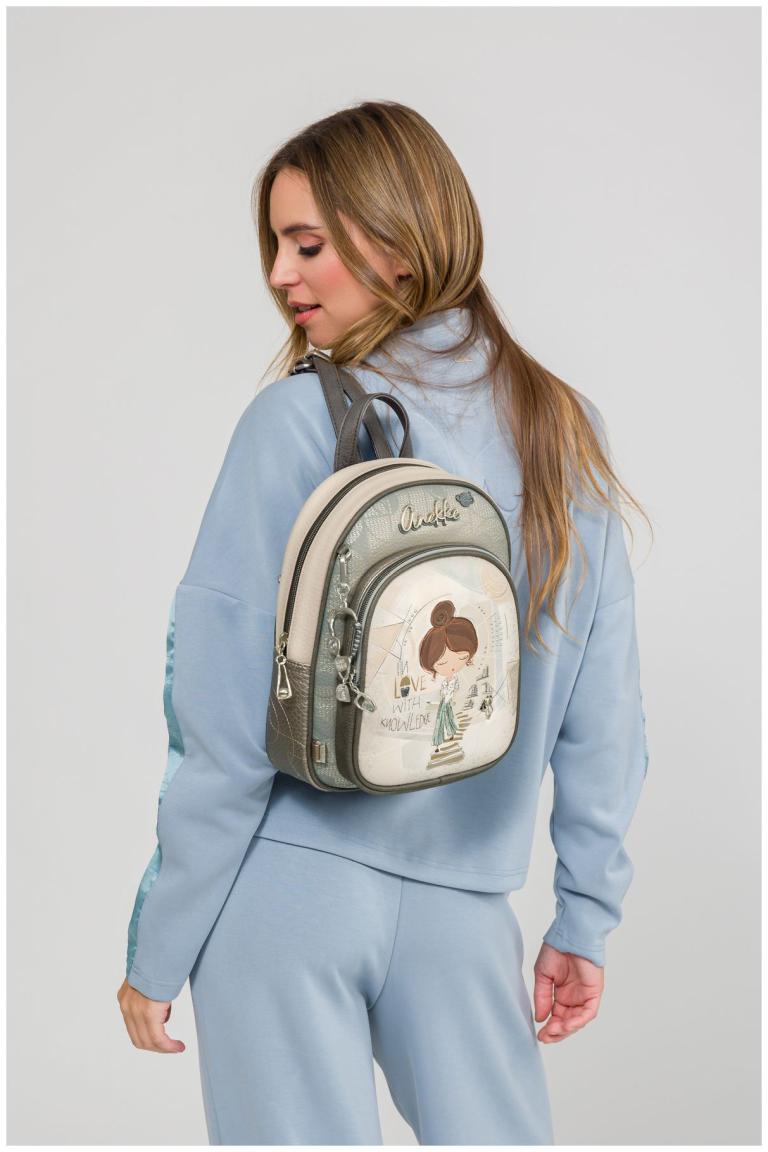 Citybackpack Anekke Sophia Metallicakzente hellbeige