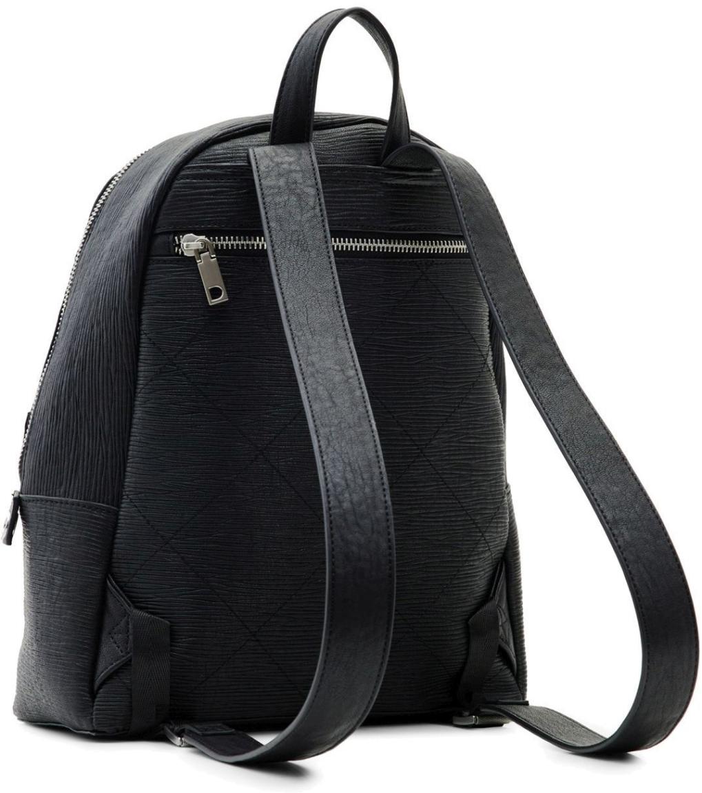 Citybackpack schwarz Struktur Prägung Mombasa Mini Aquiles Desigual