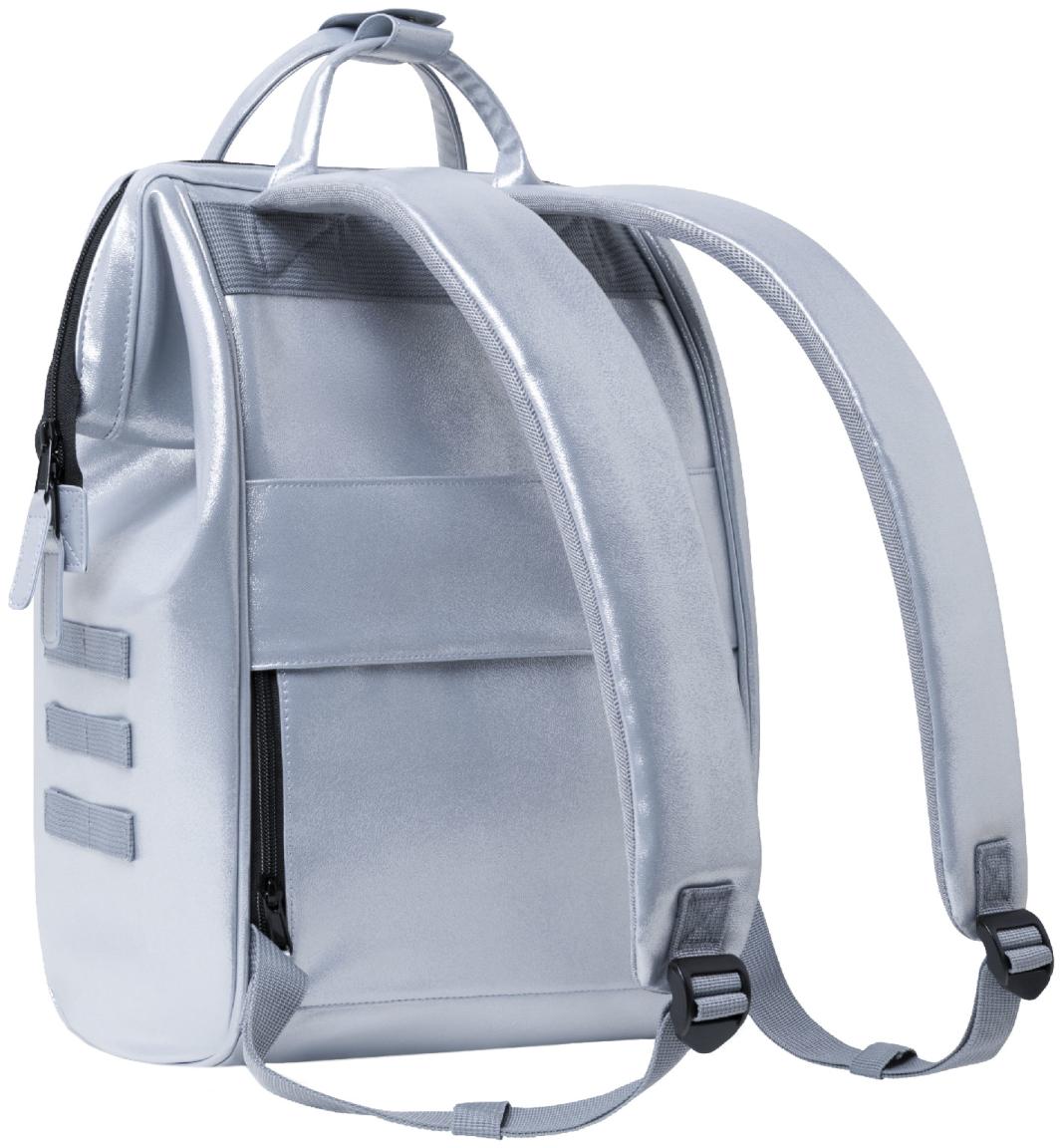 Cityrucksack Cabaia schimmernd Adventurer silver Fiji Medium