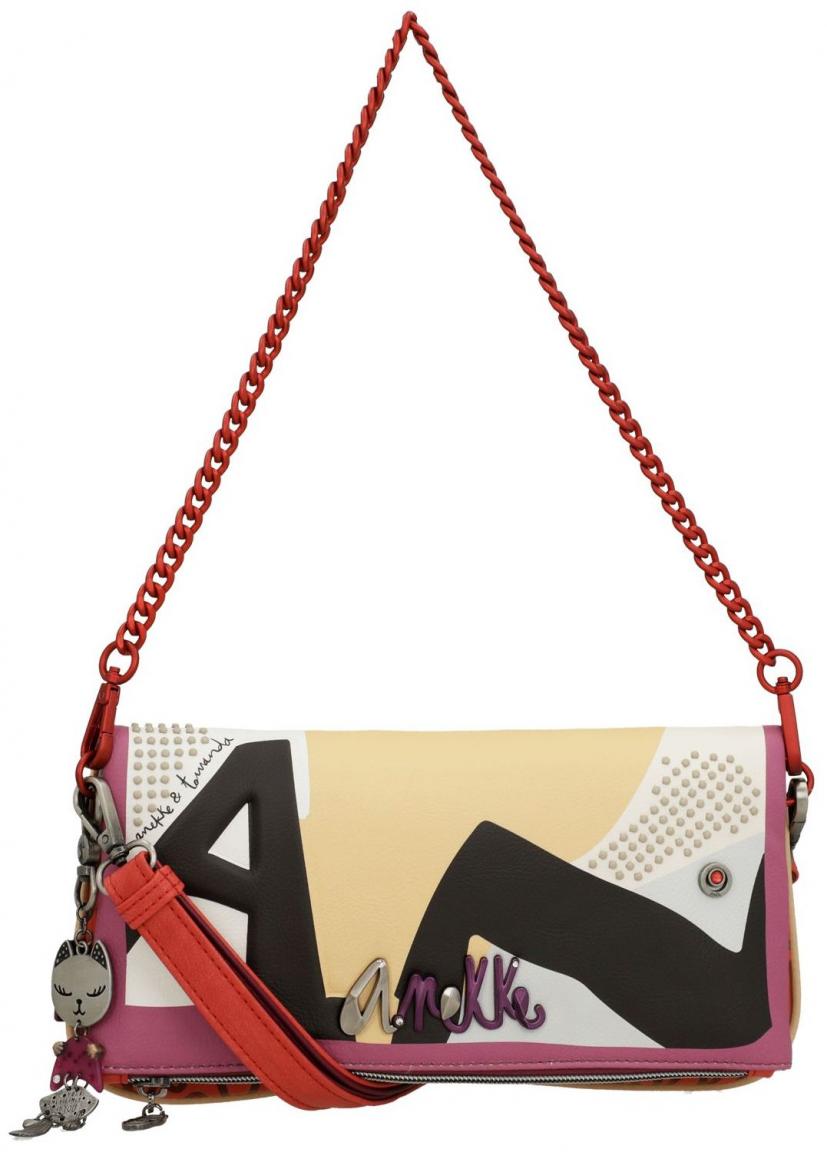 Clutch Retrolook Blockfarben Anekke Hollywood Fashion Chainbag