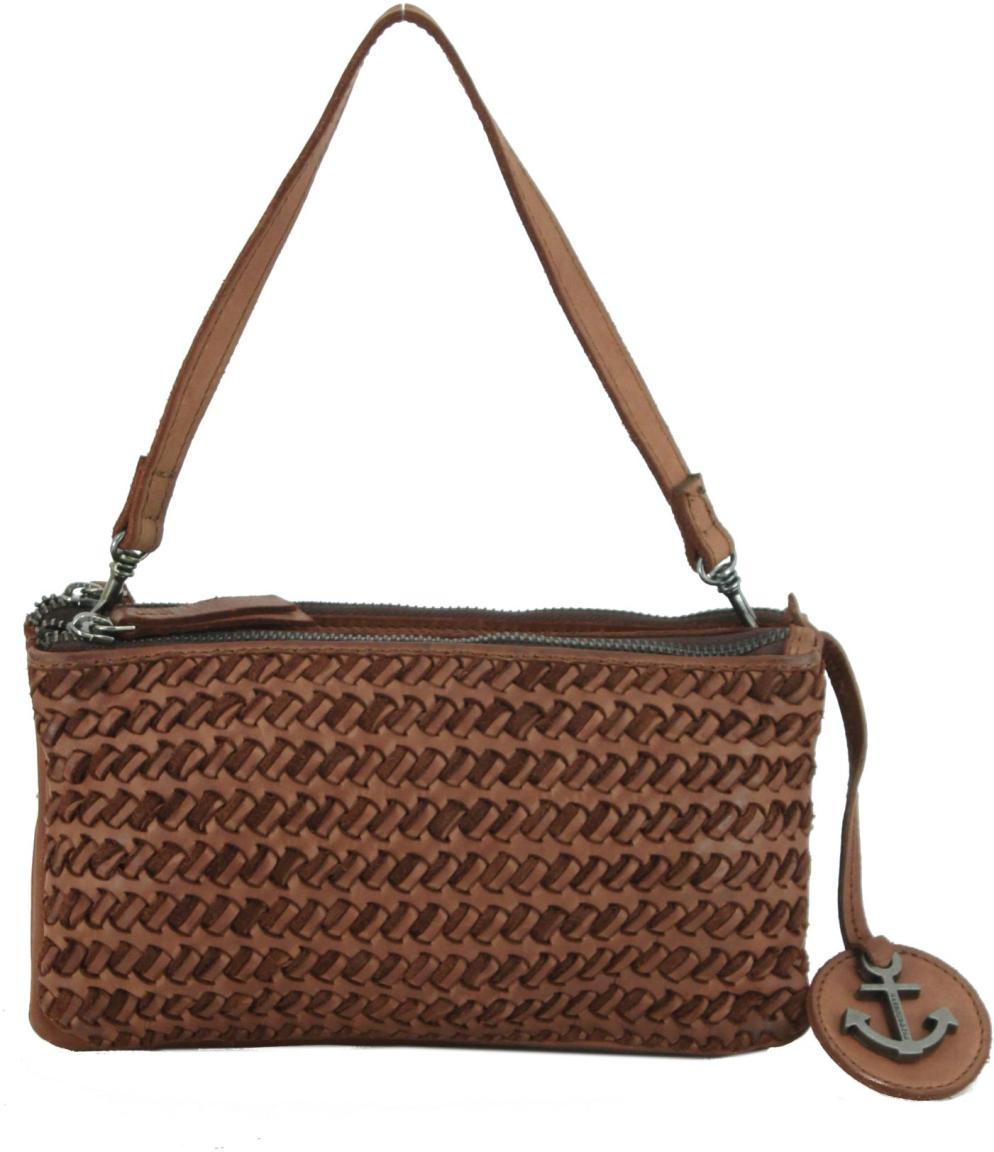 Clutch zweigeteilt dunkelblau Harbour 2nd Michel Navy Flechtoptik