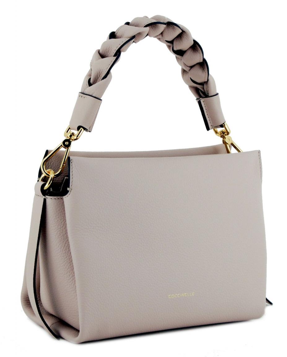 Coccinelle Boheme Small Skin Ledertasche Flechthenkel hellbraun