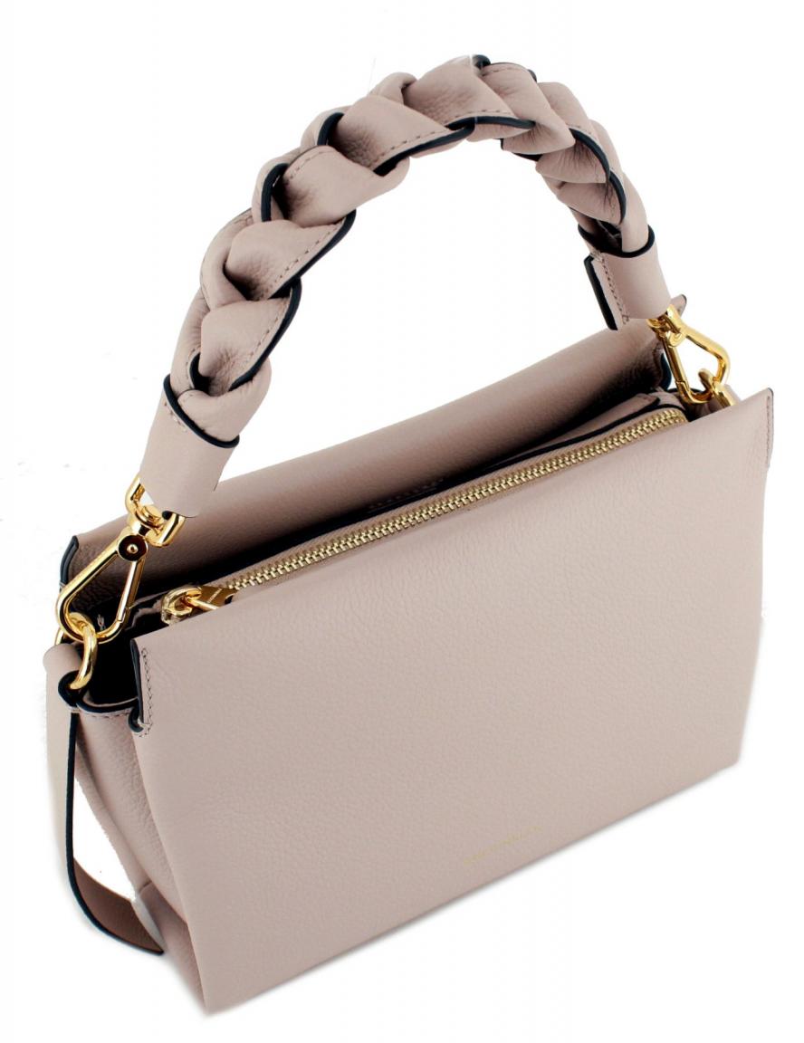 Coccinelle Boheme Small Skin Ledertasche Flechthenkel hellbraun