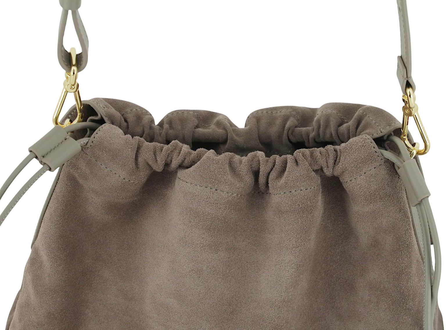 Coccinelle Lidia Suede Überschlagtasche Velours Berry - Braun