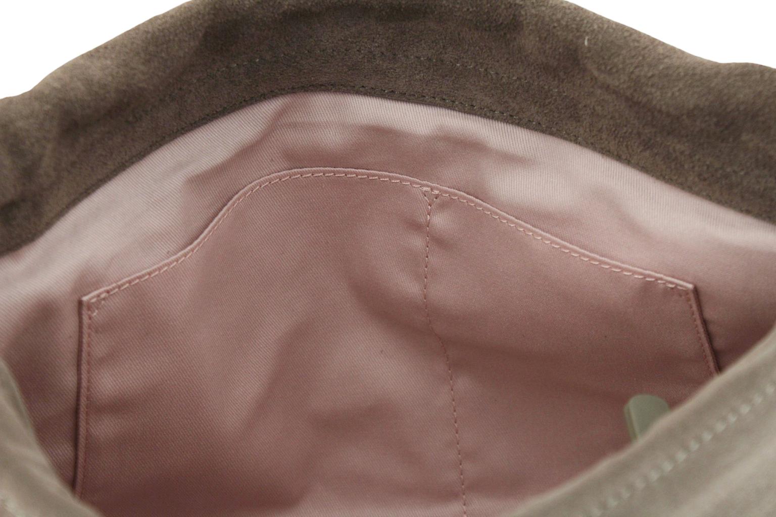 Coccinelle Lidia Suede Überschlagtasche Velours Warm Taupe