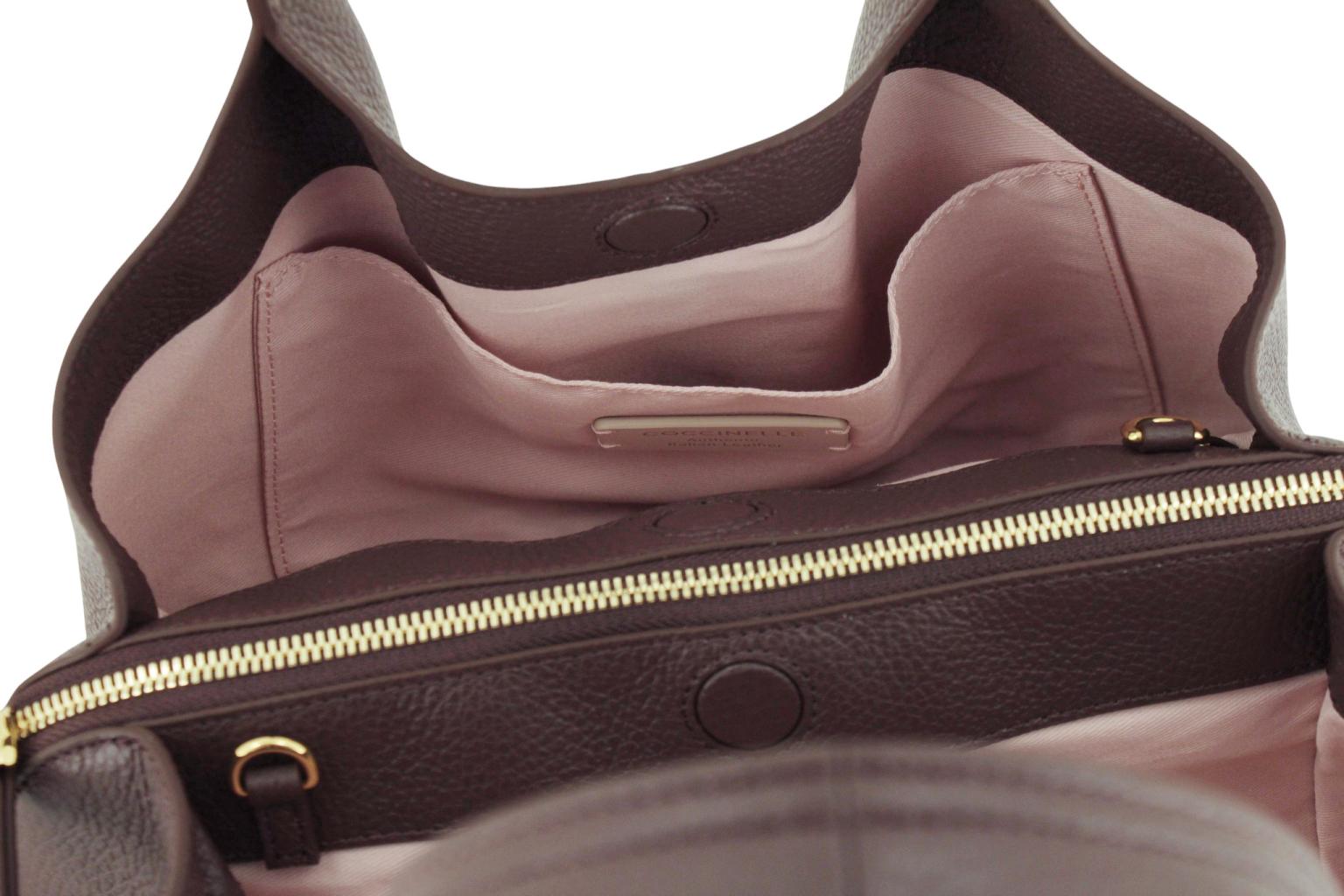 Coccinelle Nell Henkeltasche Leder Berry - Braun