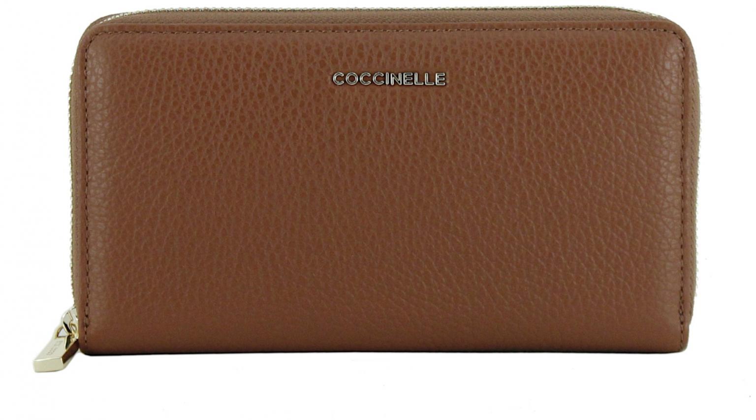 Coccinelle Portemonnaie Metallic Soft Cognac braun Echtleder