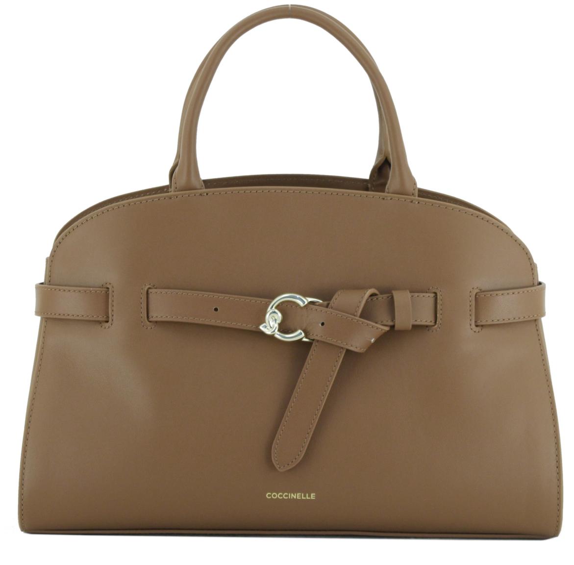Coccinelle Sabine Suede Kurzgrifftasche Velours Warm Taupe