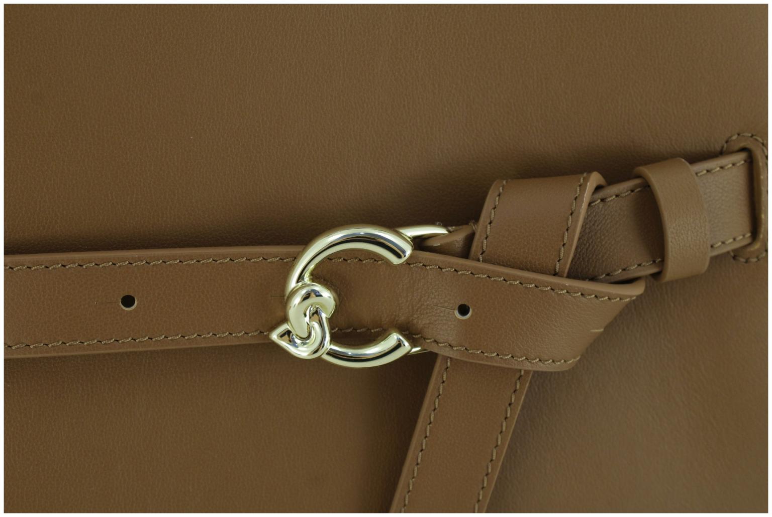 Coccinelle Sabine Suede Kurzgrifftasche Velours Warm Taupe