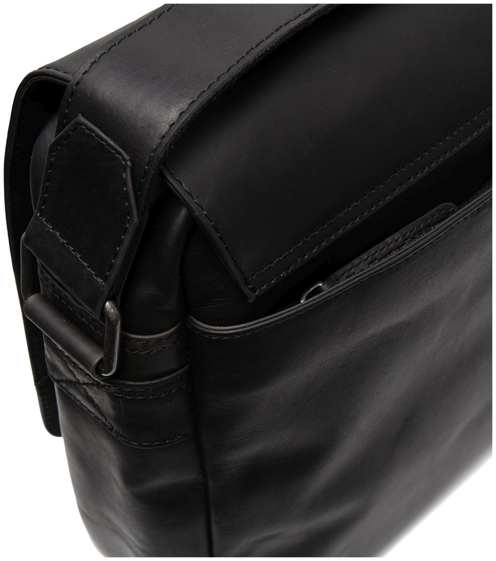 Collegetasche Leder The Chesterfield Brand Richard schwarz Laptopfach