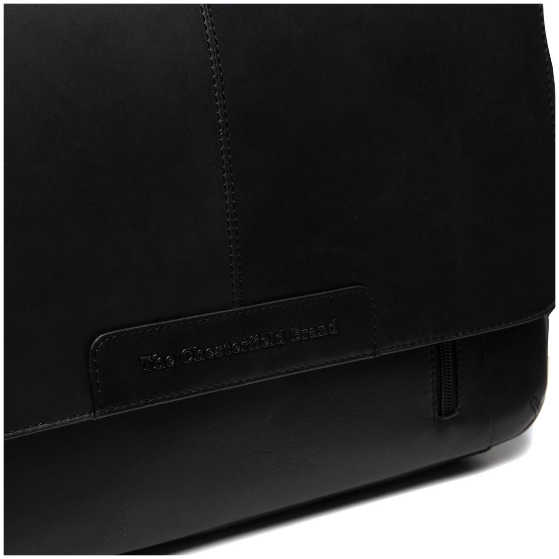 Collegetasche Leder The Chesterfield Brand Richard schwarz Laptopfach
