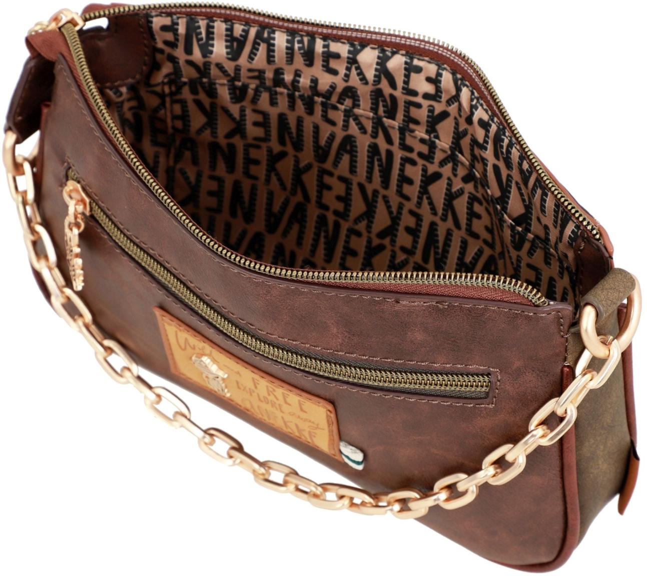 Crossbody Bag Metallkette Anekke Kanada Urban Eisbär braun beige