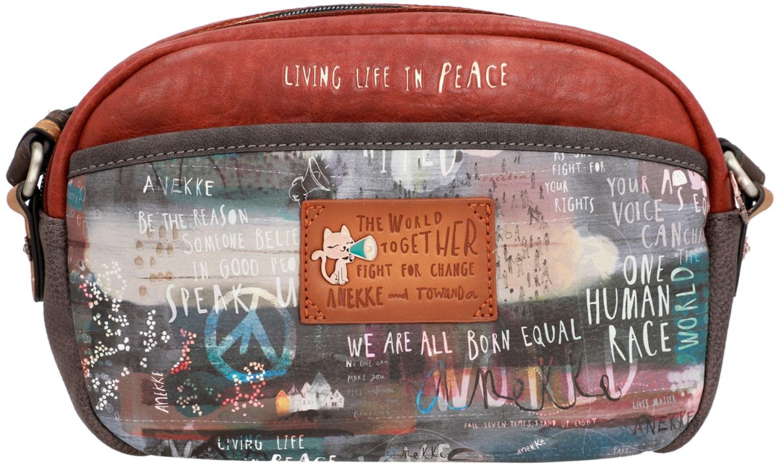 Crossbodytasche Anekke Voice bunt bestickt Love & Peace Gleichberechtigung