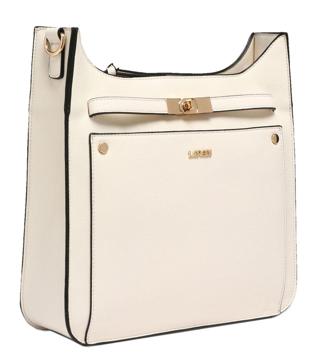 Crossover Tasche Ilga L.Credi Munich Metallapplikation helles Beige Ivory
