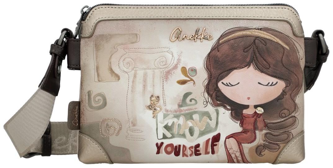 Crossovertasche Anekke Muse Beige bestickt Griechenland