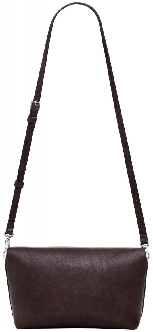 Crossovertasche Desigual Trokel Überschlag dunkelbraun Choco Webband