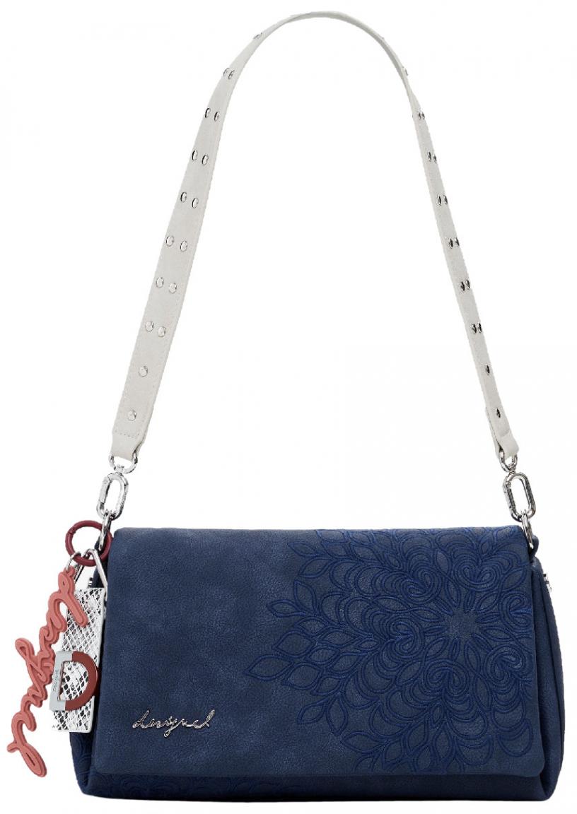 Crossovertasche Desigual nachtblau Medium Flap SIerra bestickt Azul