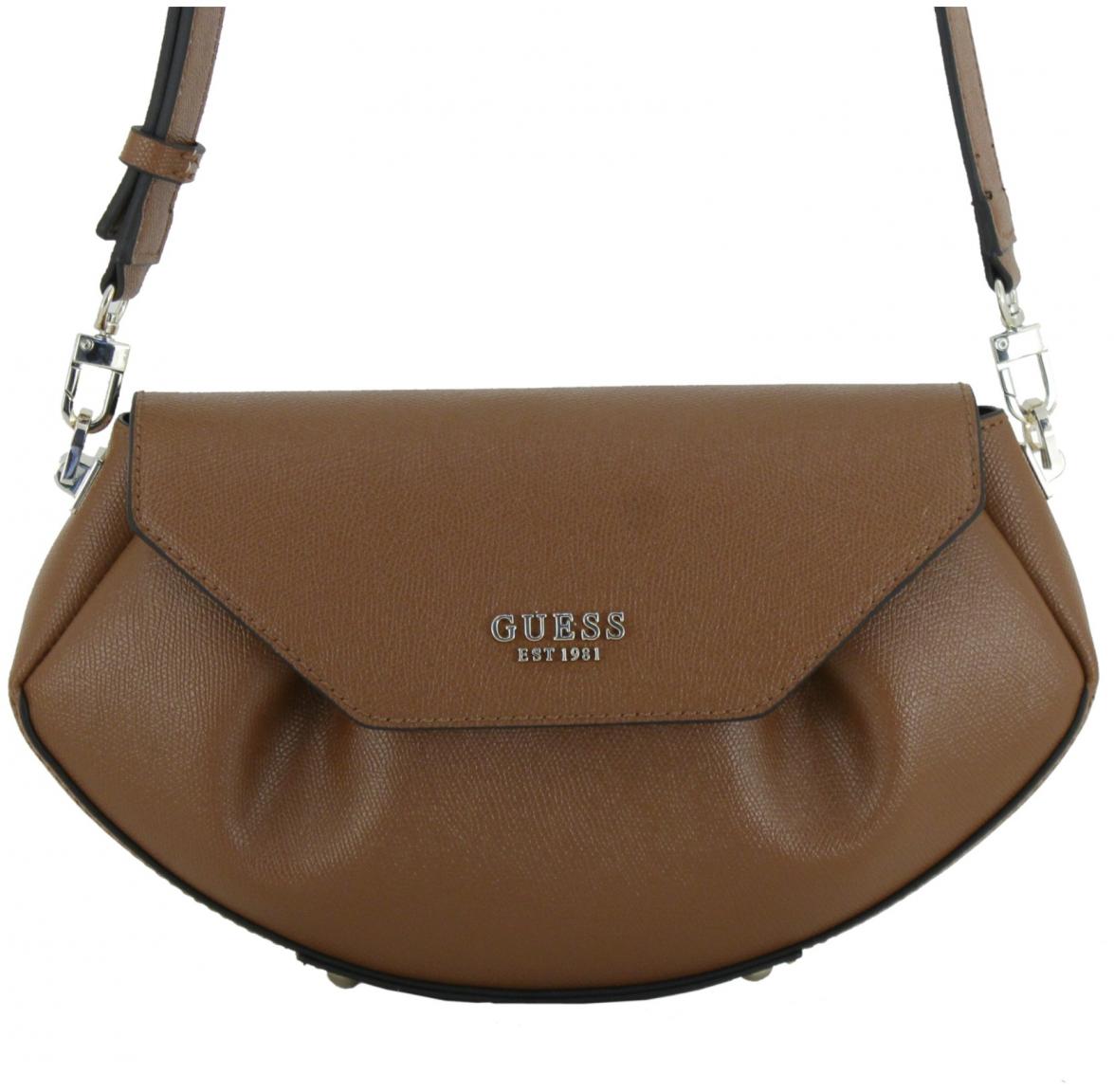 Crossovertasche Saffianooptik schwarz Guess Amorette Überschlag