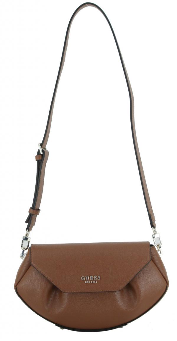 Crossovertasche Saffianooptik schwarz Guess Amorette Überschlag