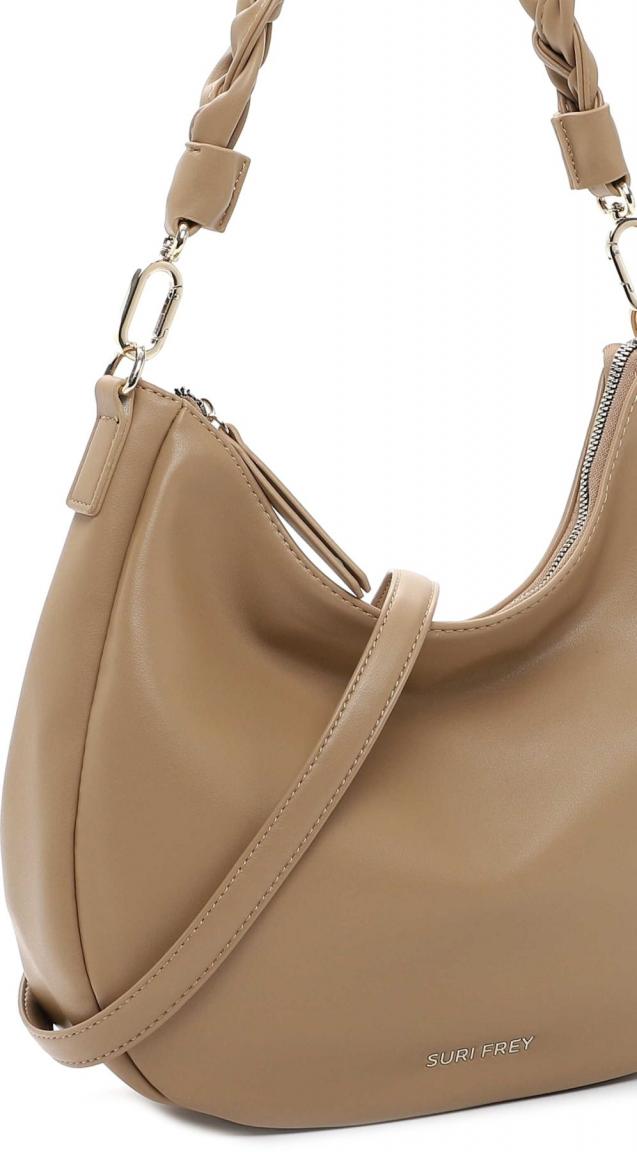 Crossovertasche Tiffany Suri Frey Flechtriemen Taupe