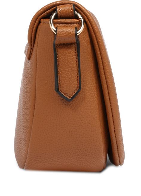 Crossovertasche Überschlag braun L.Credi Kaira Cognac