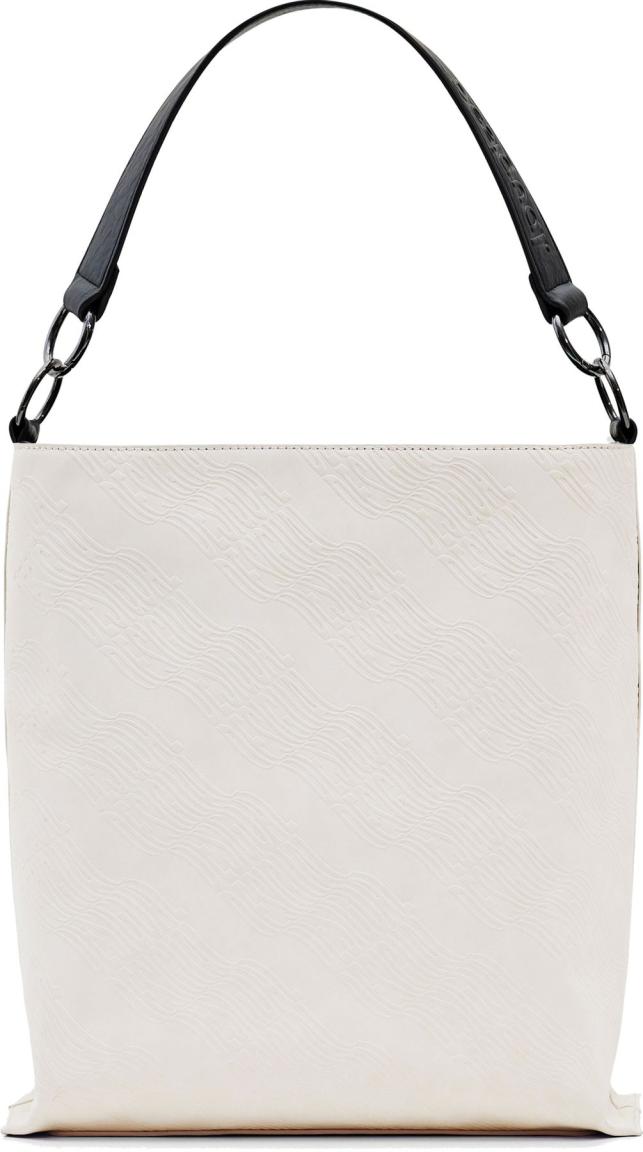 Crossovertasche mit Henkelwahl Desigual Butan Logorama Alloverprägung Beige