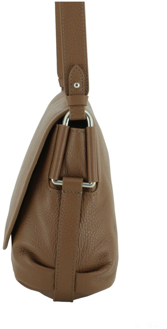Crossovertasche mit Überschlag Leder Coccinelle Rebekka Cognac braun