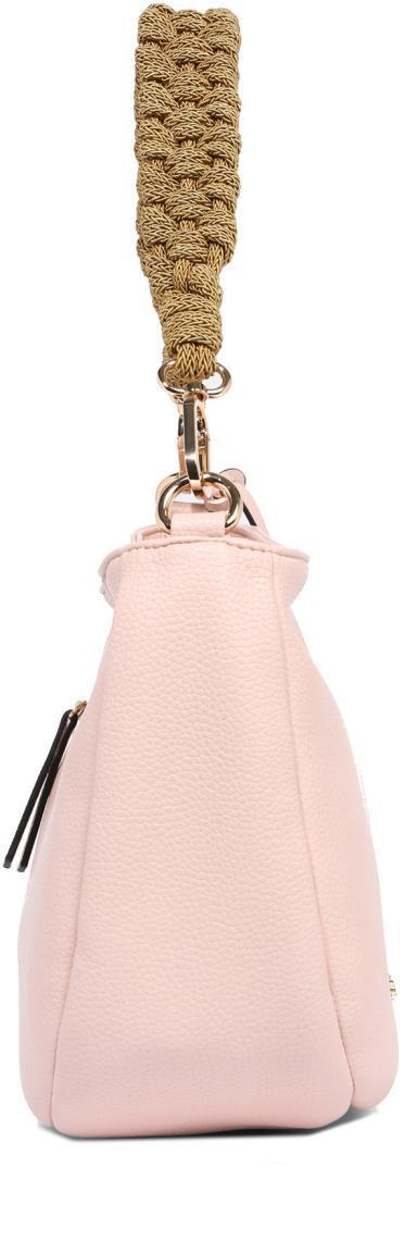 Damen Handtasche L.Credi Munich Irina Pink Clay Rosa Bast Flechtapplikation