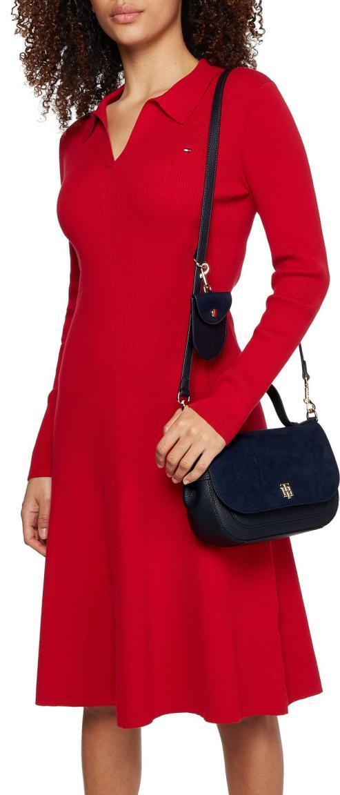 Damen Handtasche Tommy Hilfiger TH Joy Mini Crossover Materialmix Nude
