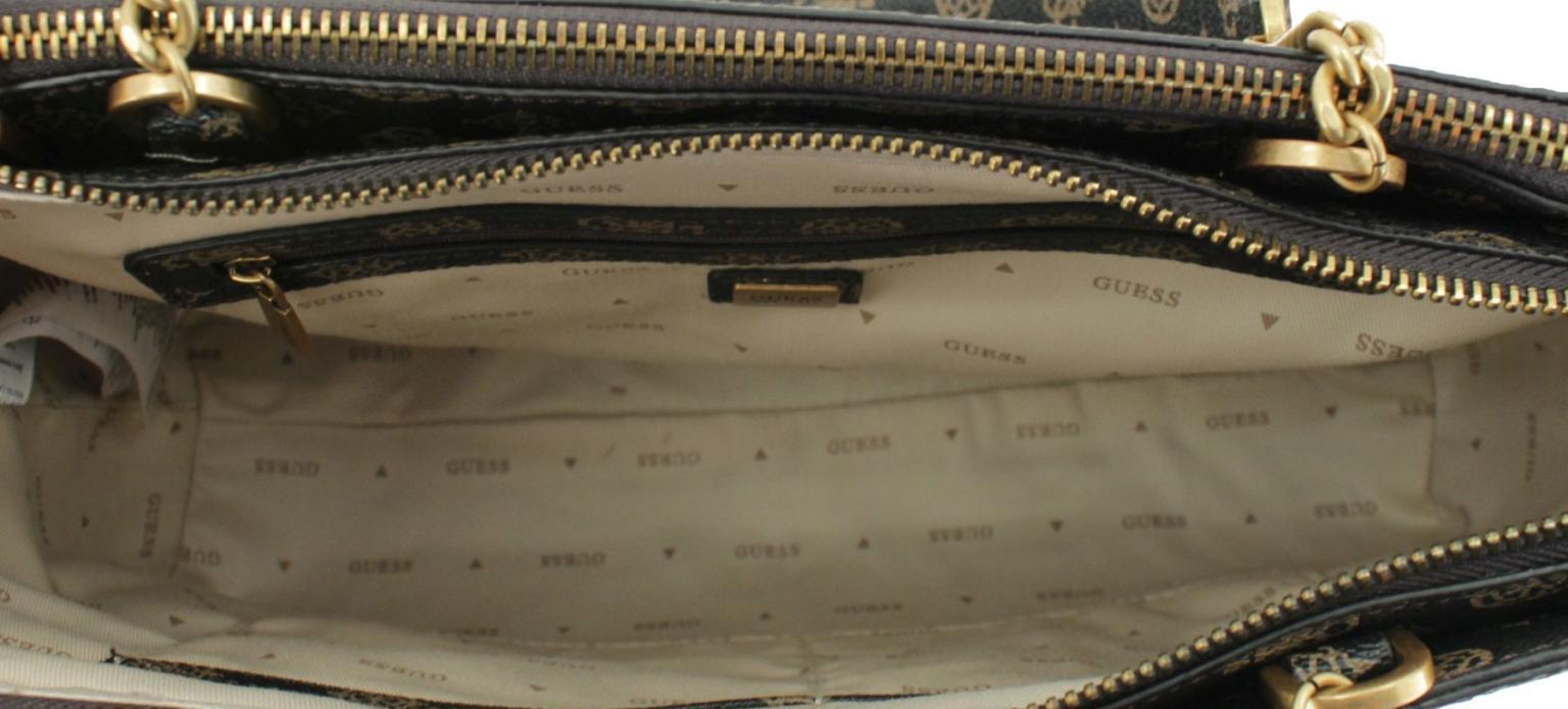 Damen Umhängetasche Kettenhenkel Guess Centre Stage Shell Logo Rosa Muster