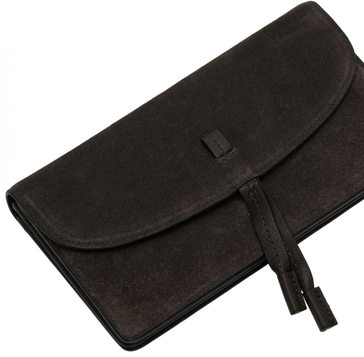 Damenbrieftasche dunkelbraun Liebeskind Berlin Fab Suede Slam Dark Chocolate RFID Schutz