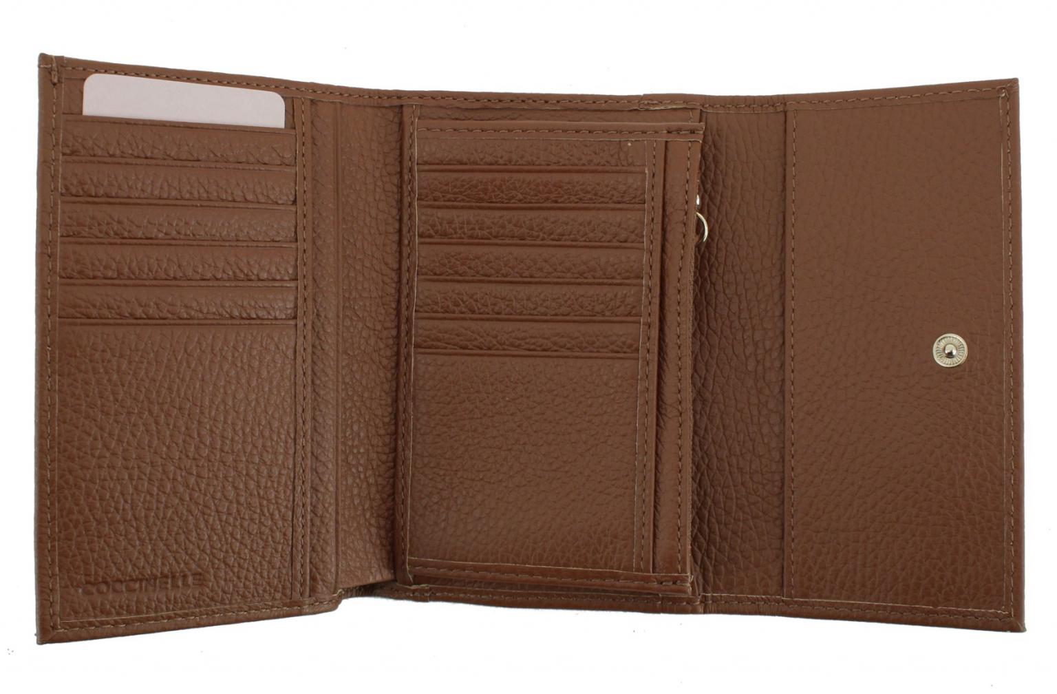 Damengeldbörse Coccinelle Metallic Soft Cognac