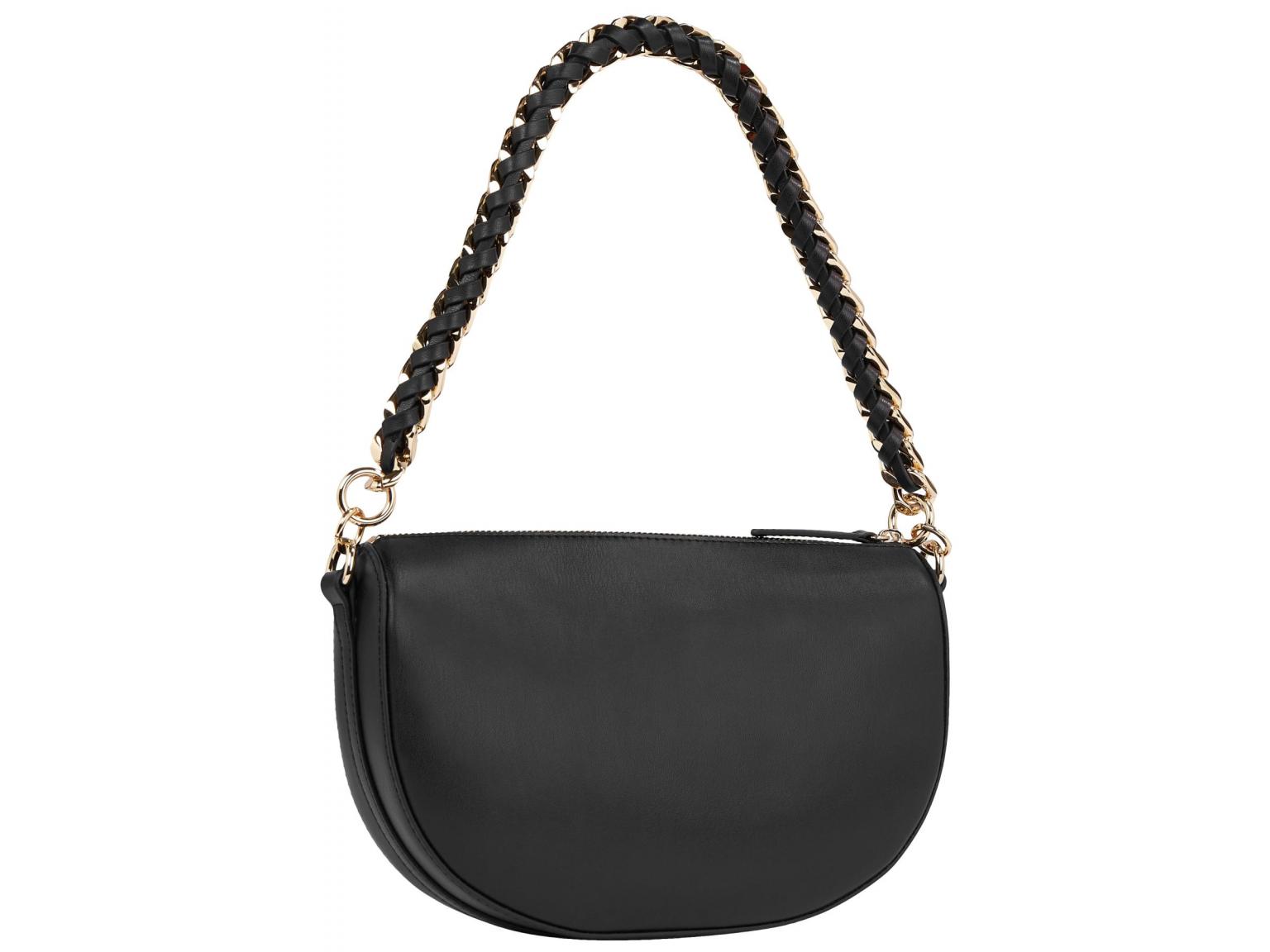 Damenhandtasche Halbmond Tommy Hilfiger Feminine Schwarz Kettenhenkel