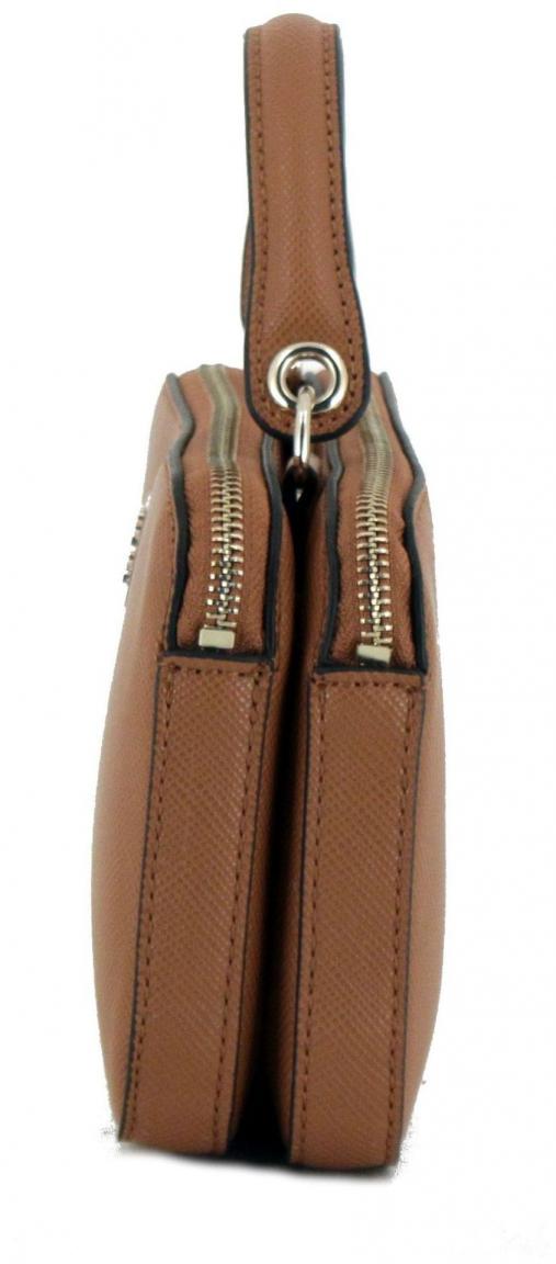 Damenhandtasche zweigeteilt Guess Eco Alexie Mini Top Zip Cognac