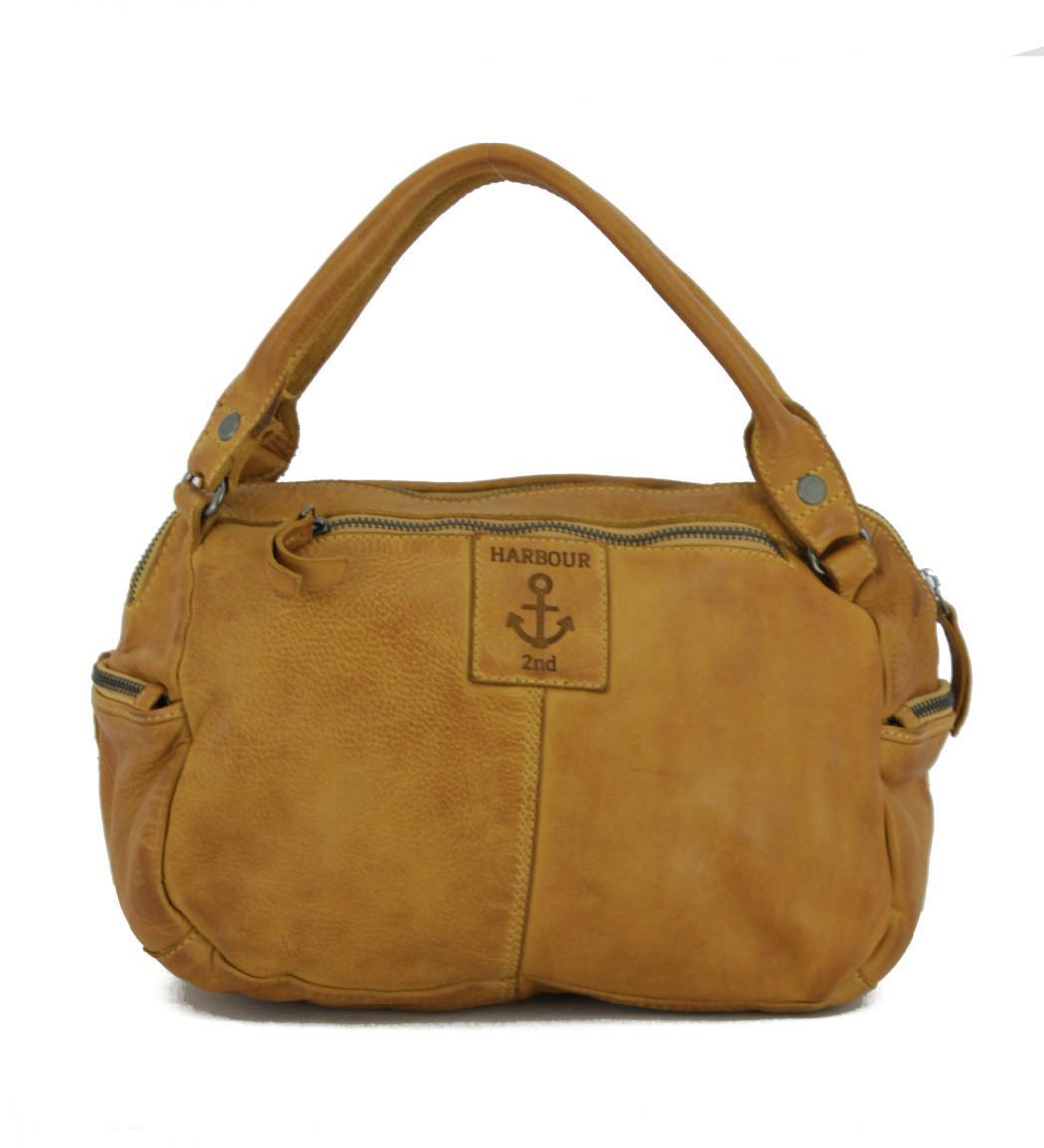 Damenlederhandtasche Mustard Soft Weaving 2 gelb Harbour2nd Julia
