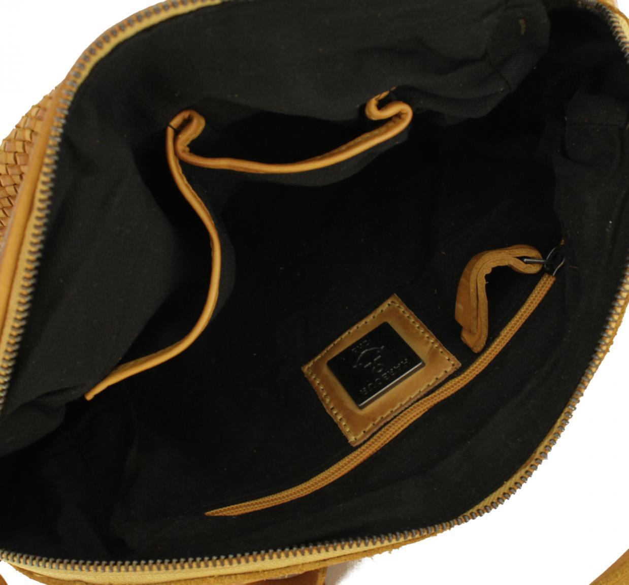 Damenlederhandtasche Mustard Soft Weaving 2 gelb Harbour2nd Julia