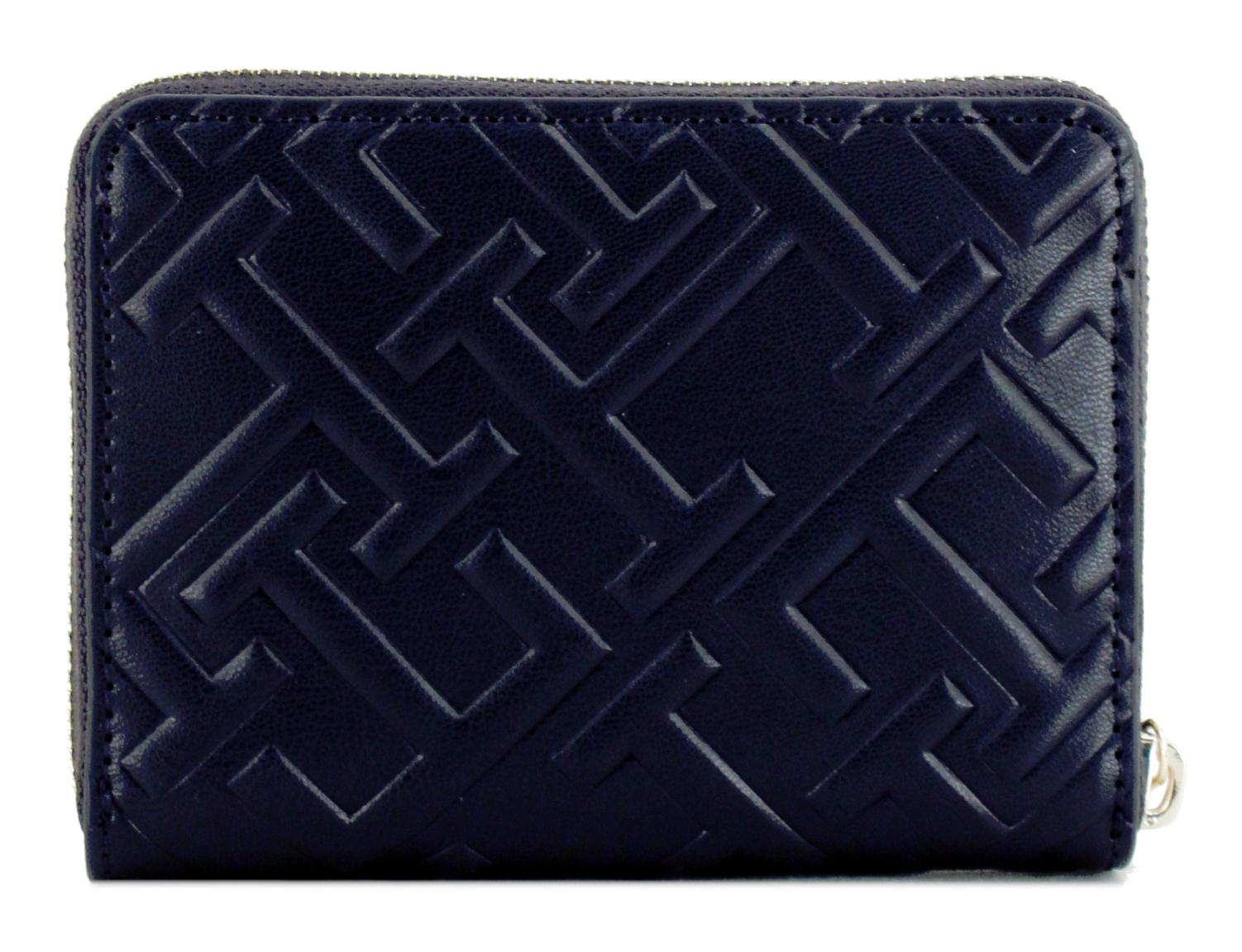 Damenportemonnaie schwarz Tommy Hilfiger Iconic Ziparound Interlock