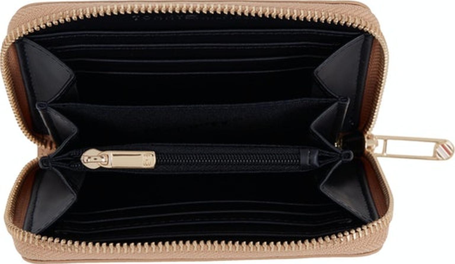 Damenportemonnaie schwarz Tommy Hilfiger Iconic Ziparound Interlock