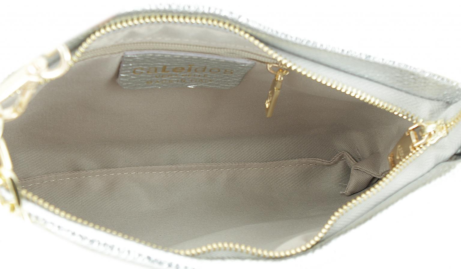 Damentasche silber Caleidos italienisch Leder