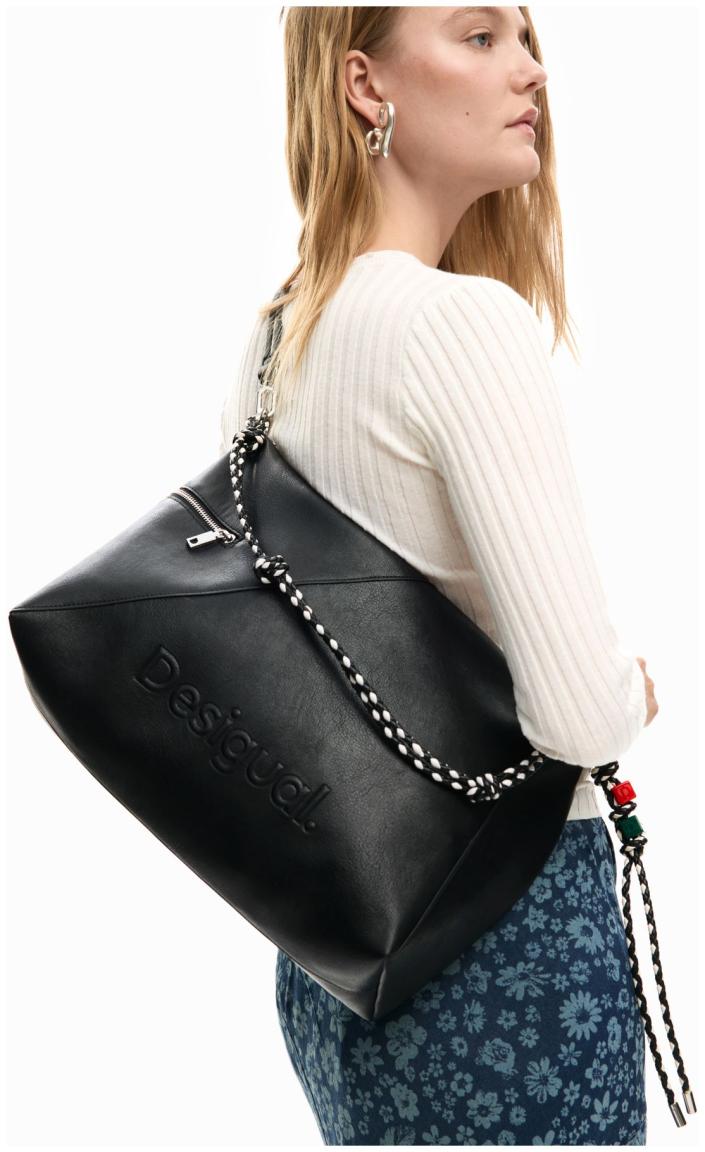 Desigual Half Logo Leiria 2.0 Schultertasche Negro - Schwarz
