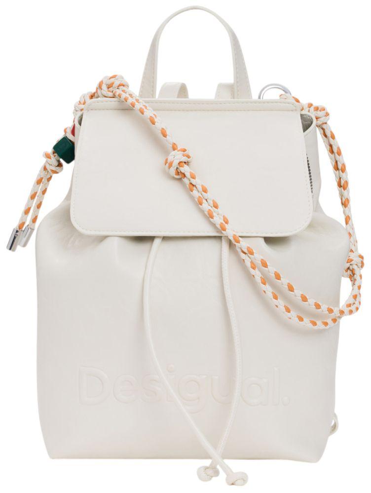 Desigual Half Logo Luena Mini Rucksack Ecru - Beige