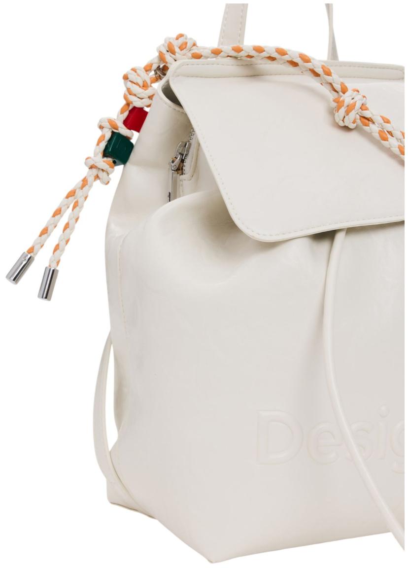 Desigual Half Logo Luena Mini Rucksack Ecru - Beige