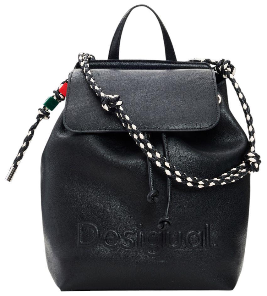 Desigual Half Logo Luena Mini Rucksack Negro - Schwarz