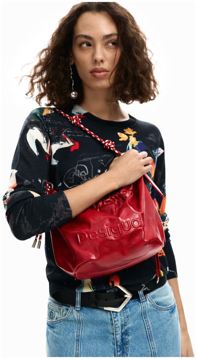 Desigual Half Logo Waverly Umhängetasche Carmin - Rot