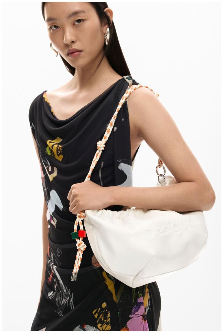 Desigual Half Logo Waverly Umhängetasche Ecru Crudo - Beige