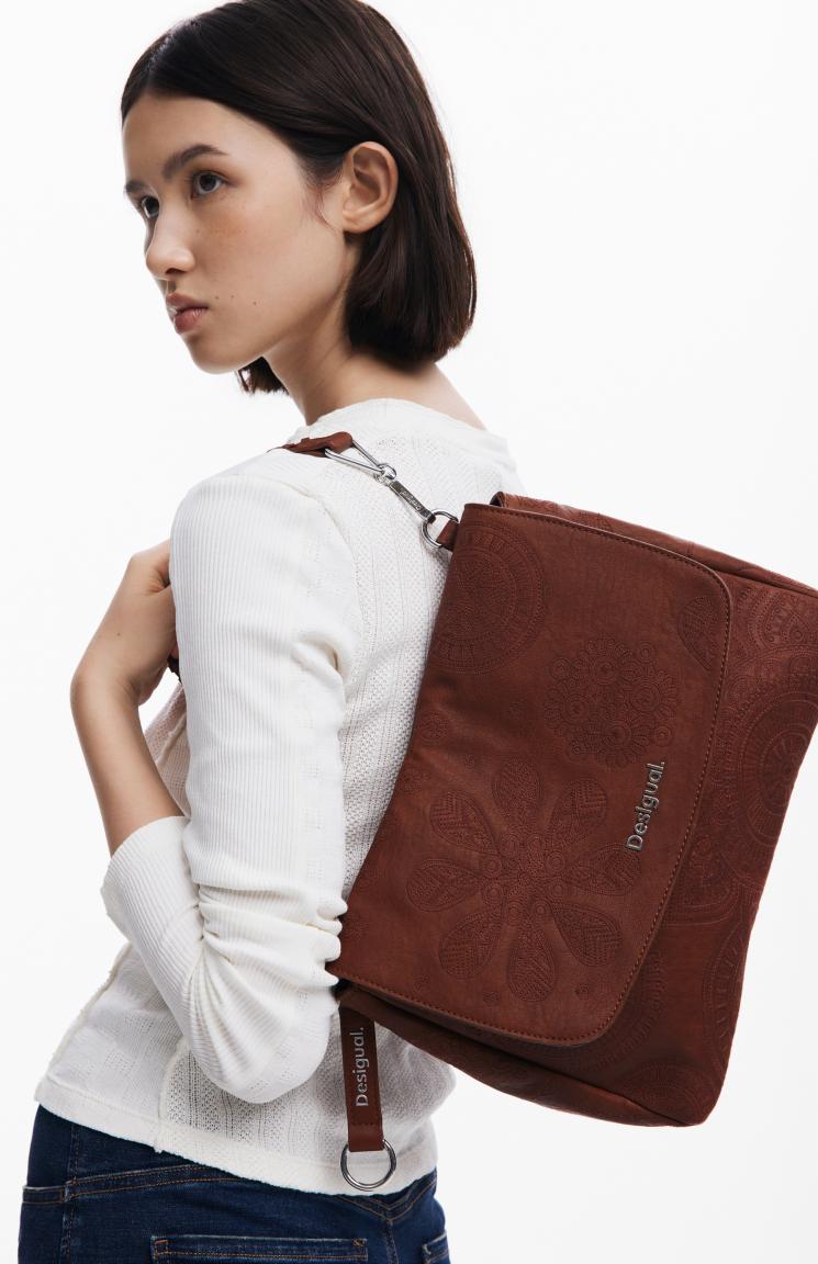 Desigual Handtasche Dejavu Posadas Stickerei Rucksack camel