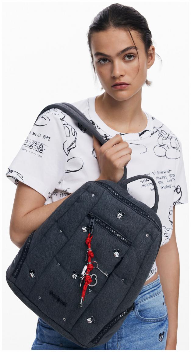 Desigual Jeansrucksack Mickey Chester Modify dunkelgrau Denim