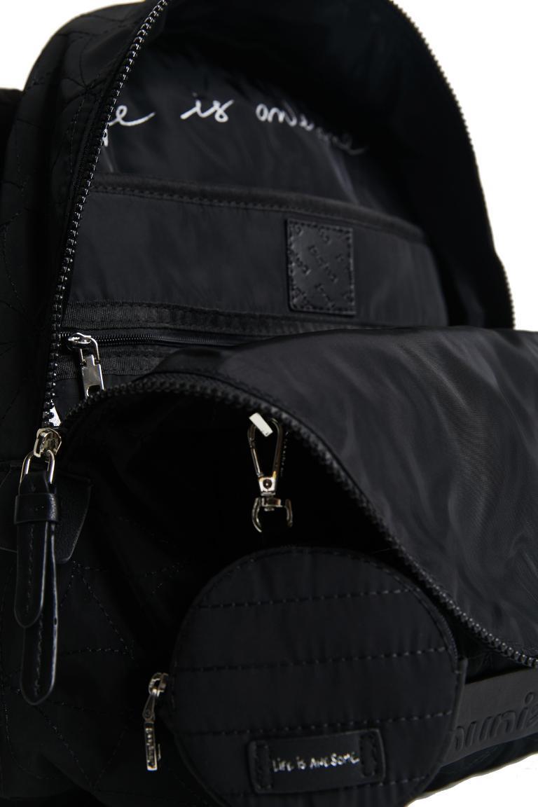 Desigual Mombasa Prisma Negro Stoffrucksack Ziernähte schwarz recycled