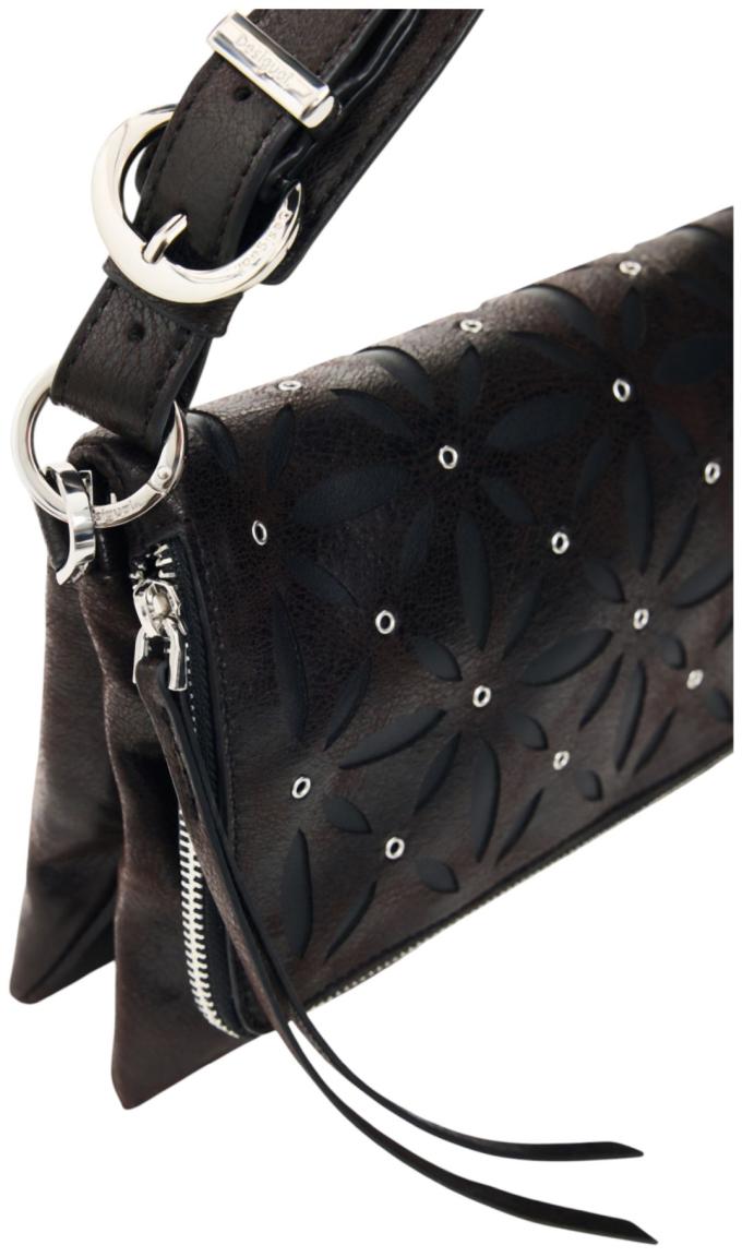 Desigual Murano Überschlagtasche Coriolis Nieten - Schwarz